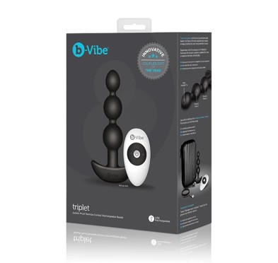 Koraliki analne wibrujące - B-Vibe Triplet Black